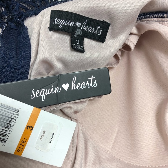 Sequin Hearts Size 3 Blue Dress - Picture 6 of 8